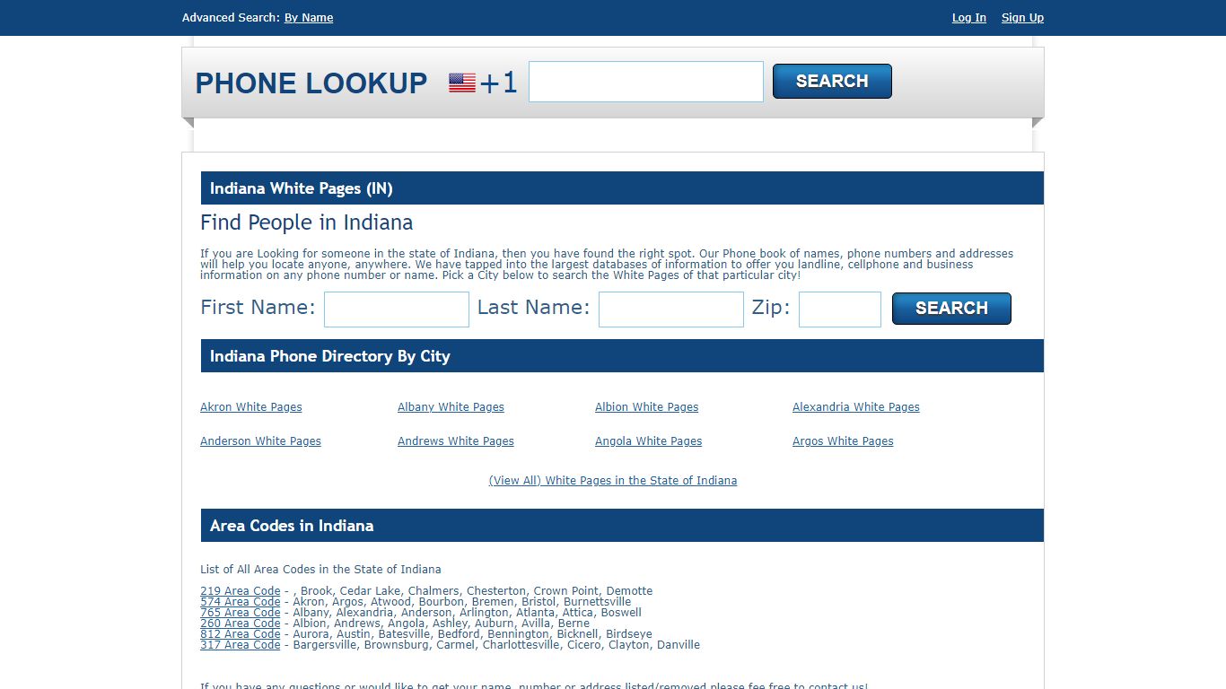 Indiana White Pages - IN Phone Directory Lookup